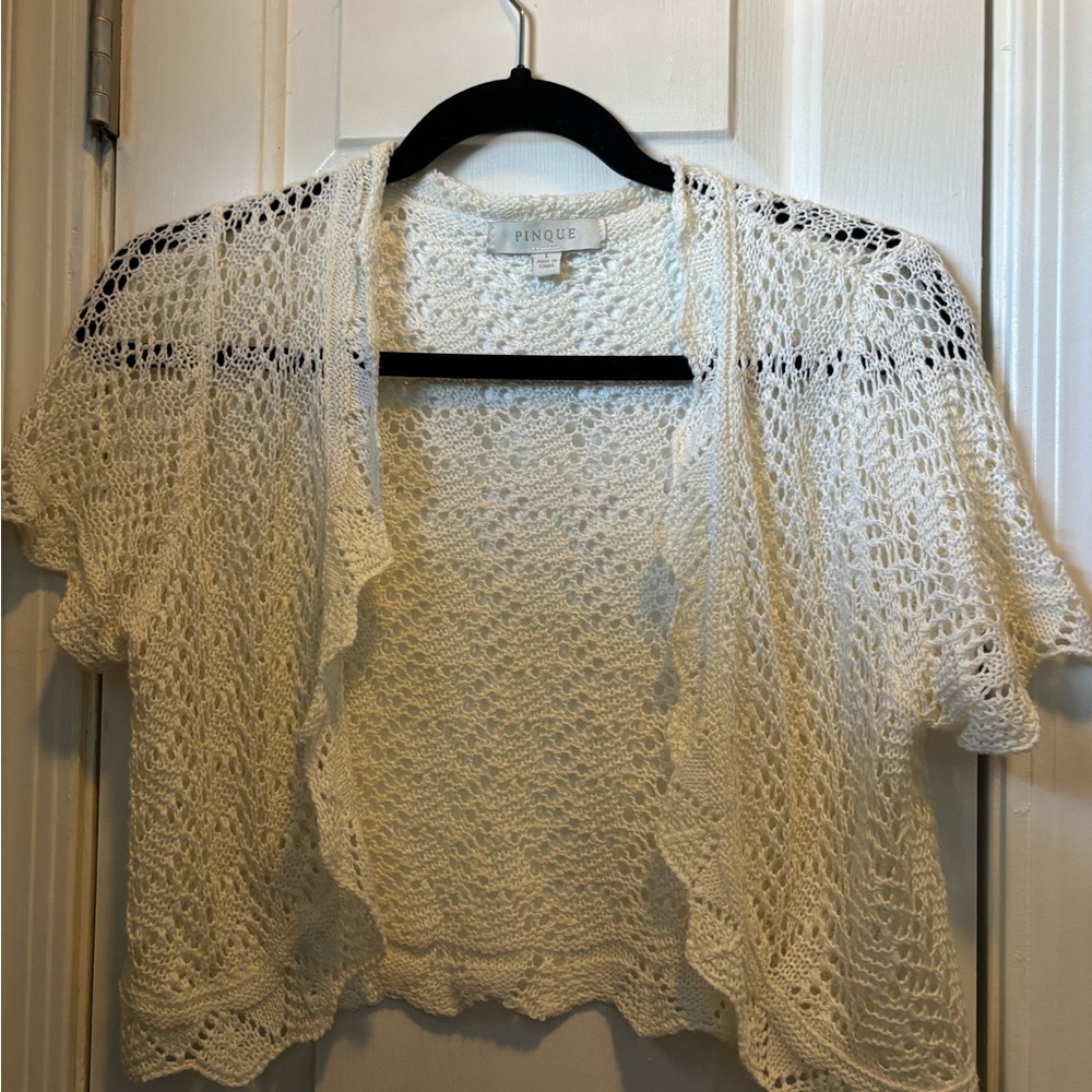 Women's Cream Open-Knit Sweater